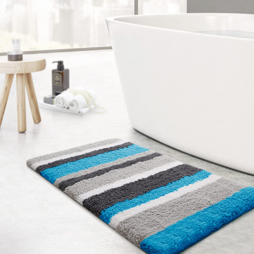 KMAT Luxury Bathroom Rugs Bath Mat,18"x26", Non-Slip Fluffy Soft Plush Microfiber Shower Rug, Machine Washable Carpet Quick Dry Ultra Shaggy Bath Mats for Bathroom, Tub and Shower, Blue-Grey KMAT Luxury Bathroom Rugs Bath Mat,18"x26", Non-Slip Fluffy Soft Plush Microfiber Shower Rug, Machine Washable Carpet Quick Dry Ultra Shaggy Bath Mats for Bathroom, Tub and Shower, Blue-Grey
