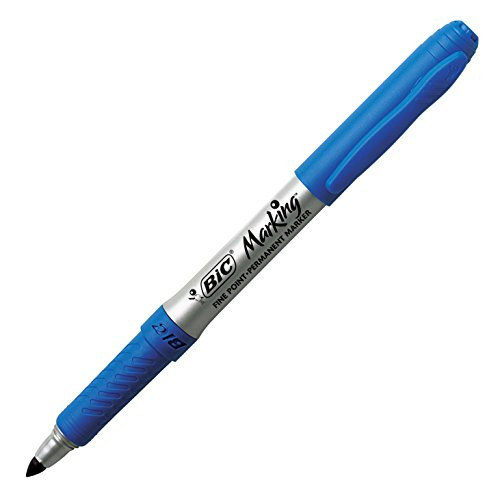 BIC Marking Permanent Marker, Fine Point, Blue, 12-Count