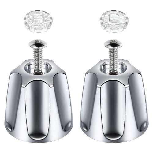 Enhon Faucet Handles, 2 Piece Hot and Cold Faucet Knobs Compatible with Price Pfister Verve Tub Shower, Include 2 Faucet Handles and 2 Screws for Remodeling Trim (Chrome)