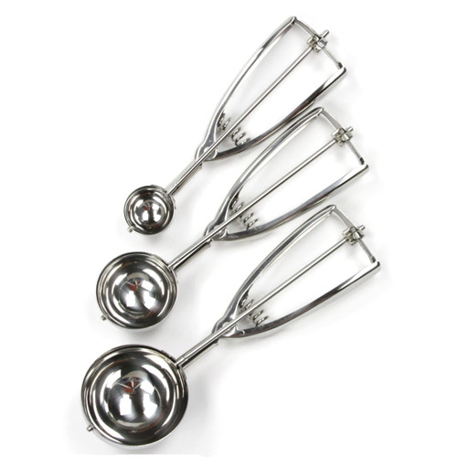 Chef Craft Heavy Duty Ice Cream Scoop, 3 Piece Set, Stainless Steel