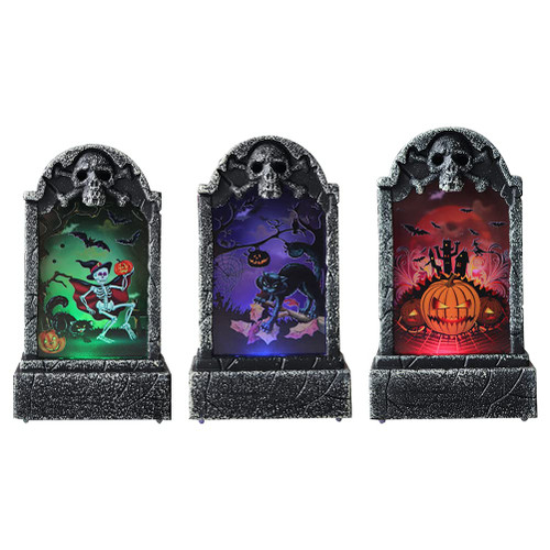 PartyKindom Halloween Lamps LED Haunted House Lights Decorative Tombstone Lamp Props Halloween for Halloween Party