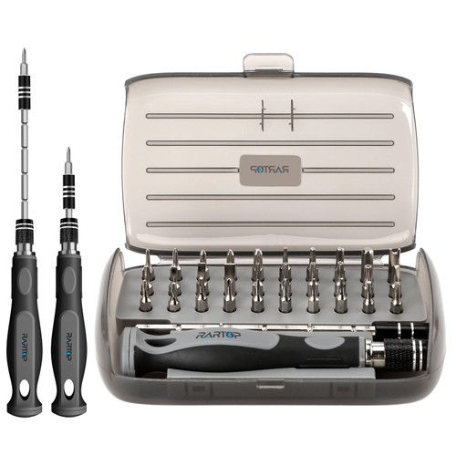 RARTOP Screwdriver Set - Small Screwdriver Set with 30Pcs Precision Screwdriver Bits, Mini Phillips Slotted Hex Star Torx Bits for Watch, Glasses, Cell Phone, Switch, Laptop and Electronics Repair