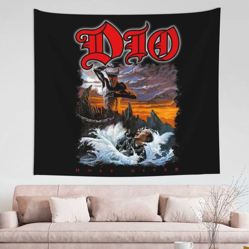 Ronnie James Dio Holy Diver Tapestry Wall Hanging Art Decoration For Living Room College Dormitory Room Home Backdrop Poster Gift 60x51in