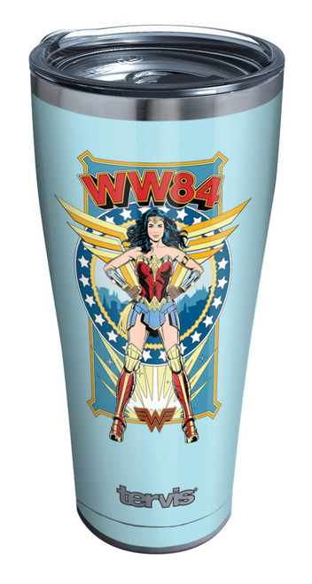 Tervis DC Comics - Wonder Woman - Retro Triple Walled Insulated Tumbler Travel Cup Keeps Drinks Cold & Hot, 30oz, Stainless Steel