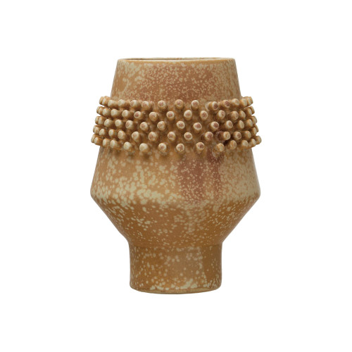 Bloomingville Stoneware Vase with Raised Dots, Terracotta Reactive Glaze, Brown, 6.5'' Bloomingville Stoneware Vase with Raised Dots, Terracotta Reactive Glaze, Brown, 6.5''