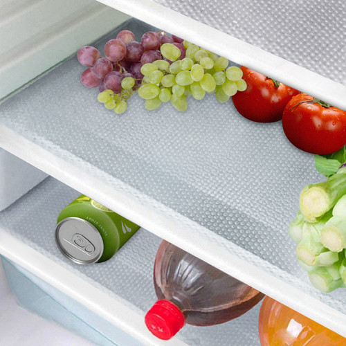 8 Pcs Refrigerator Liners Mats Washable, Refrigerator Mats Liner Waterproof Oilproof, Shinywear Fridge Liners for Shelves, Cover Pads for Freezer Glass Shelf Cupboard Cabinet Drawer (8 Clear)