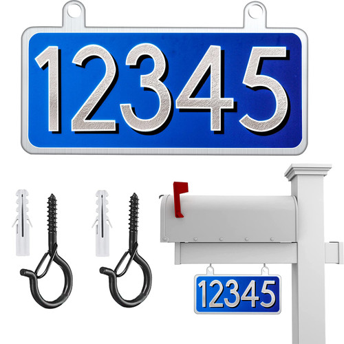 Hanging Mailbox Number Plaque - Reflective Mailbox Numbers for Outside - Customized Address Number Plaque Sign for Mailbox Post,Lamp Post - Metal Aluminum - 911 Visibility Double Sided 11'' x 5'' Hanging Mailbox Number Plaque - Reflective Mailbox Numbers for Outside - Customized Address Number Plaque Sign for Mailbox Post,Lamp Post - Metal Aluminum - 911 Visibility Double Sided 11'' x 5''