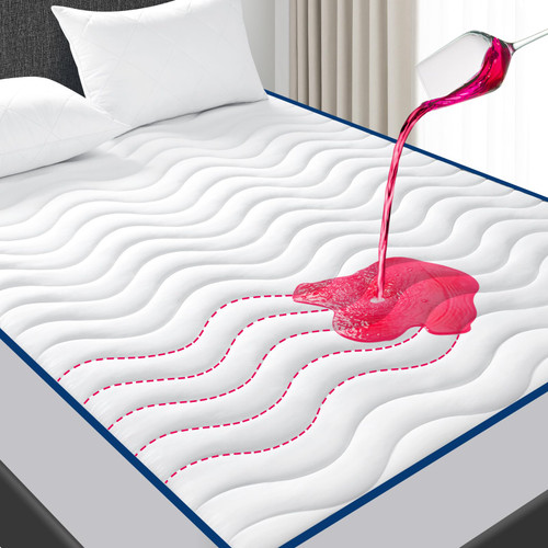 TEXARTIST California King Mattress Protector 100% Waterproof California King Size Mattress Pad Breathable Quilted Mattress Cover Fitted Soft Washable with 8-21 inches Deep Pocket TEXARTIST California King Mattress Protector 100% Waterproof California King Size Mattress Pad Breathable Quilted Mattress Cover Fitted Soft Washable with 8-21 inches Deep Pocket