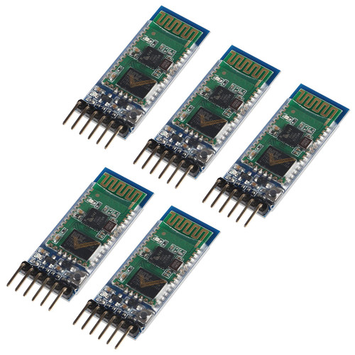 MELIFE 5pcs HC-05 Wireless Bluetooth RF Transceiver Master Slave Integrated Bluetooth Module 6 Pin Wireless Serial Port Communication BT Module