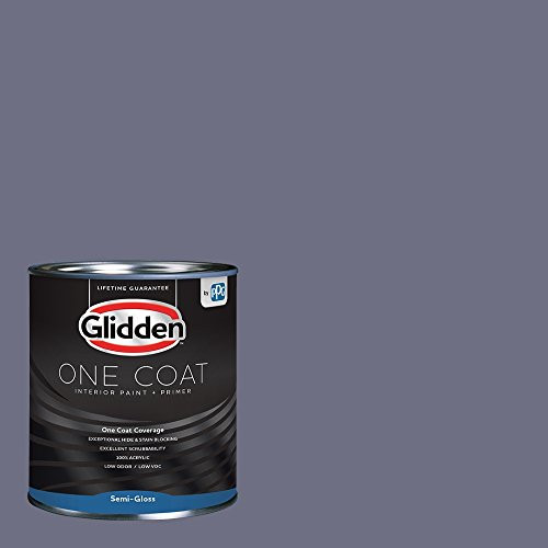 Glidden Interior Paint + Primer: Purple/Old Mill Blue, One Coat, Semi-Gloss, 1-Quart