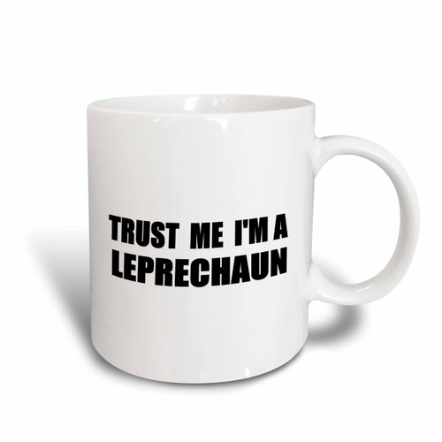 3dRose Trust Me I'M A Leprechaun Two Tone Mug, 11 oz, Red