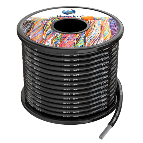 12awg Silicone Electrical Wire Cable 30ft Black 12 Gauge Hookup Wires kit Stranded Tinned Copper Wire Flexible and Soft High Temperature Resistance