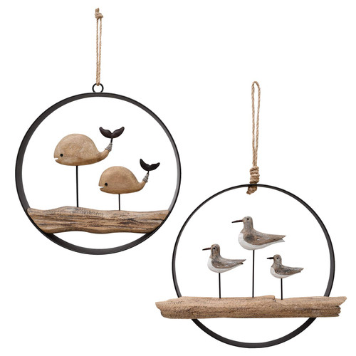E-view Nautical Wood Wall Decoration Rustic Wooden Hanging Circle Ocean Home Decor Hand Carved Beach Themed Ornament for Door (Whale + Seagull) E-view Nautical Wood Wall Decoration Rustic Wooden Hanging Circle Ocean Home Decor Hand Carved Beach Themed Ornament for Door (Whale + Seagull)