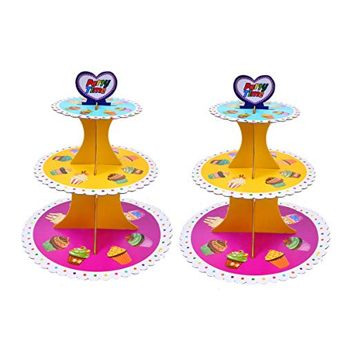 Cupcake Tower/Cardboard Cupcake Stands 3-Tier Dessert Cupcake Tree Display Stand For Baby Showers,Party, Weddings and Birthdays (2pcs) Cupcake Tower/Cardboard Cupcake Stands 3-Tier Dessert Cupcake Tree Display Stand For Baby Showers,Party, Weddings and Birthdays (2pcs)