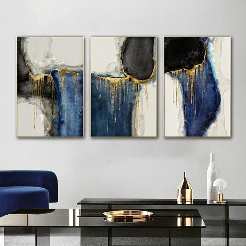 "Modern Abstract Blue Golden"Canvas Painting Wall Art Pictures for Living Room Nordic Posters and Prints Black Home Decorations 60x80cm3pcs Frameless "Modern Abstract Blue Golden"Canvas Painting Wall Art Pictures for Living Room Nordic Posters and Prints Black Home Decorations 60x80cm3pcs Frameless