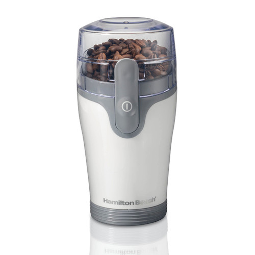 Hamilton Beach Fresh Grind Electric Coffee Grinder for Beans, Spices and More, Stainless Steel Blades, Removable Chamber, Makes up to 12 Cups, White
