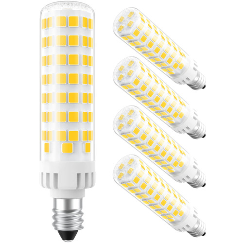 DUMILOO E11 Led Bulb Dimmable, 100 Watt Halogen Equivalent, 10W Warm White 3000K, T4 Mini Candelabra Base, JDE11 120V 100W for Ceiling Fans, Chandeliers, Cabinet Lighting, Pack of 4