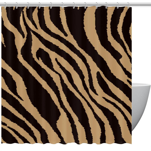 VAPOKF Shower Curtain for Bathroom Decor, Zebra Texture Waterproof Polyester Fabric Bath Curtain Set with 12 Hooks - 60x72 Inches