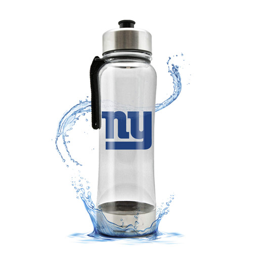 Duck House NFL New York Giants 20oz Clip-On Clear Plastic Water Bottle