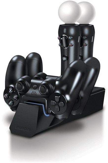 Quad Dock VR  4-Port Charging Dock Station for Two PS4/PSVR/Move Motion Controllers & Two PS4 DualShock 4 controllers  by dreamGEAR