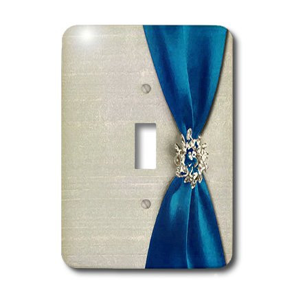 3dRose lsp_23866_1 Pearl Blue Satin Ribbon With Jewel Single Toggle Switch