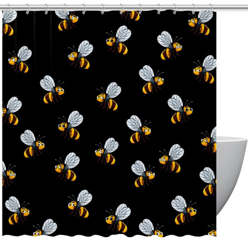 VAPOKF Shower Curtain for Bathroom Decor, Beautiful Watercolor Bumblebee Bee Waterproof Polyester Fabric Bath Curtain Set with 12 Hooks - 66x72 Inches