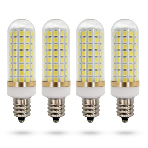 E12 LED Bulb Dimmable C7 Led Bulb 7W Equivalent to Halogen Candelabra Bulbs 65W,Daylight White 6000K E12 Ceiling Fan Light Bulbs Chandelier Light,Decorative Lighting [4-Pack]