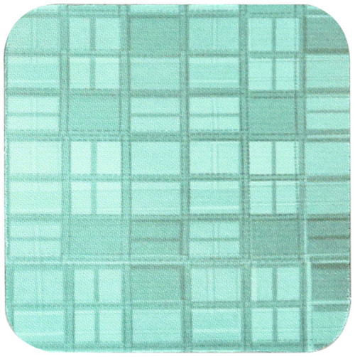 3dRose cst_124656_1 Light and Dark Turquoise Deep Plaid Fabric Look-Soft Coasters, Set of 4