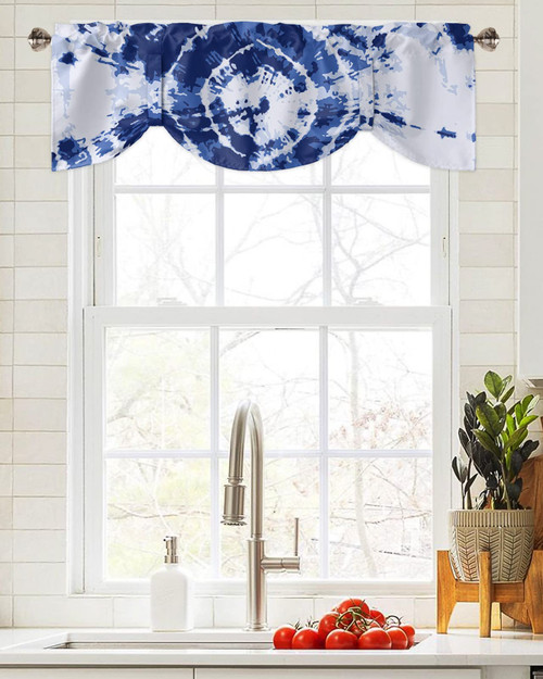 Sailground Valances for Windows, Blue Tie Dye Valance, Tie Up Kitchen Curtains 42x18in Kitchen Valances for Windows, Kitchen Window Curtains Over Sink, Rod Pocket Bathroom Curtains Window Sailground Valances for Windows, Blue Tie Dye Valance, Tie Up Kitchen Curtains 42x18in Kitchen Valances for Windows, Kitchen Window Curtains Over Sink, Rod Pocket Bathroom Curtains Window
