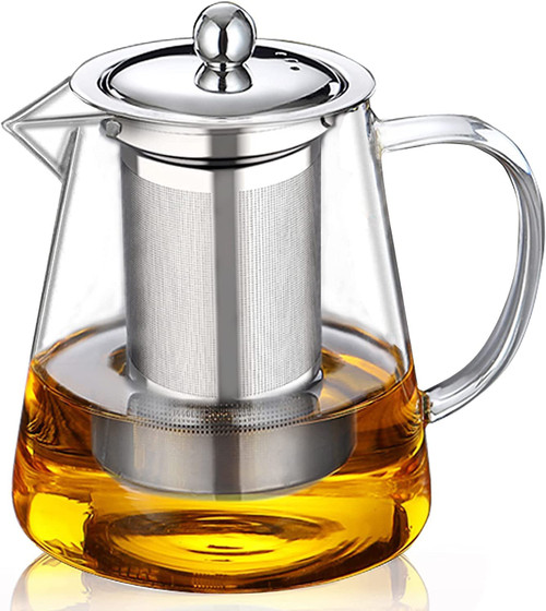 Glass Teapot (25oz/ 750ml) MJZQCD with Removable Stainless Steel Infuser,Glass Tea Pot transparent Stovetop tea Kettle,Blooming and Loose Leaf Tea Maker,Microwave & Dishwasher Safe Glass Teapot (25oz/ 750ml) MJZQCD with Removable Stainless Steel Infuser,Glass Tea Pot transparent Stovetop tea Kettle,Blooming and Loose Leaf Tea Maker,Microwave & Dishwasher Safe