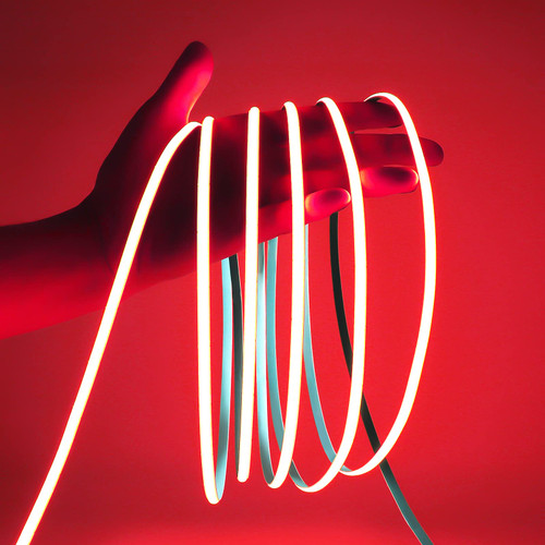 MALIIGAZA 5mm Ultra Thin COB LED Strip 12V Red Color RA>90 High CRI LED Tape Light, Cuttable Flexible, 16.4FT Super Bright, IP30 for Indoor House Kitchen Room Decor