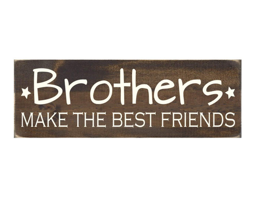 EricauBird Brother Bedroom Sign Rustic Wood Wall Art Brothers Make The Best Friends Wooden Plaque Rustic Wall Art Decor for Living Room Bedroom Birthday Gift