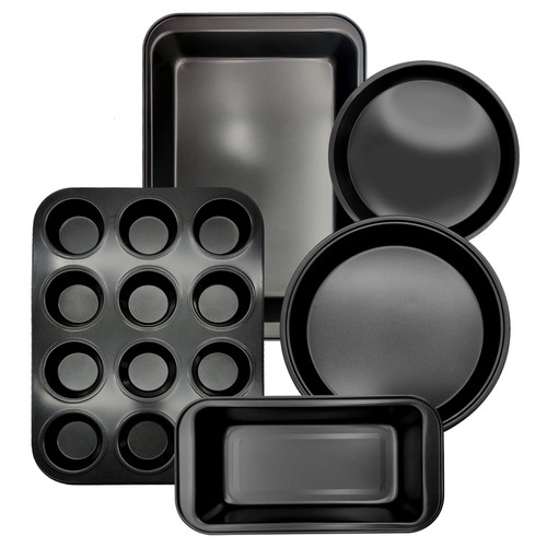 PINVNBY Baking Pans Set,Nonstick Bakeware Set with Baking Sheet, Muffin Pan, Round Cake Pan, Pizza Pan, Kitchen Oven Pan Baking Sheet Set, Complete Carbon Steel Bakeware Set (5 Pieces) PINVNBY Baking Pans Set,Nonstick Bakeware Set with Baking Sheet, Muffin Pan, Round Cake Pan, Pizza Pan, Kitchen Oven Pan Baking Sheet Set, Complete Carbon Steel Bakeware Set (5 Pieces)