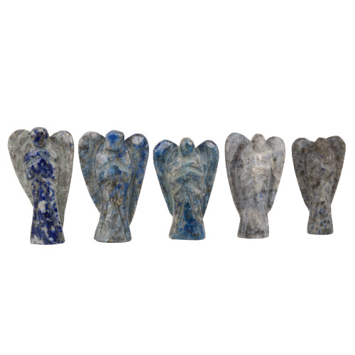 Lapis Lazuli Healing Crystal Gemstone Pocket Angel Hand Carved Feng 204.2 Ct. Shui Figurine Reiki Guardian Good Luck Statue Stone Meditation Peace Protective Home Decor Spiritual Ornaments Prayer Gift