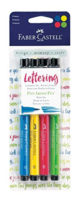 Faber-Castell Pitt Artist Pens - Brush Lettering - 4 Primary Colors