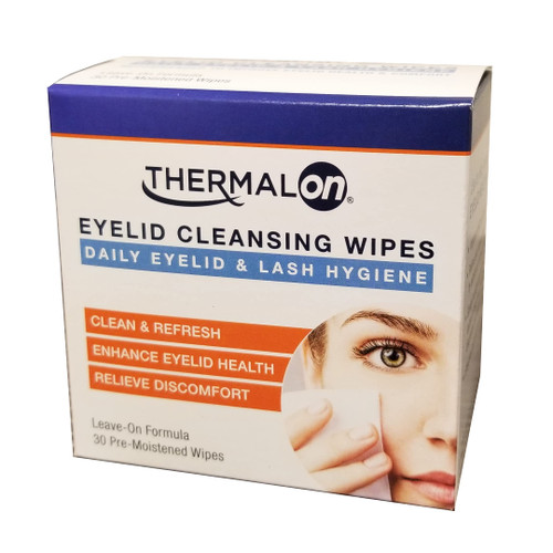 Thermalon Individually Wrapped Eyelid and Eyelash Cleansing Wipes, 30 Pack