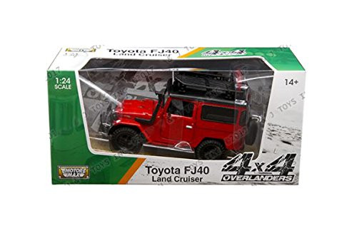 MOTOR MAX 1:24 W/B - 4X4 OVERLANDERS - TOYOTA FJ40 LAND CRUISER DIECAST TOY CAR 79137RD