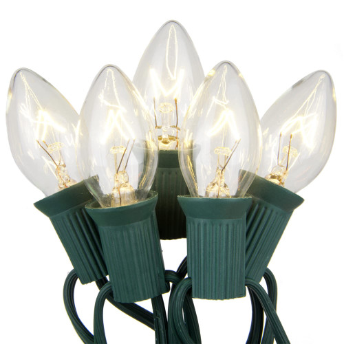 Lumabase Electric String Lights with 10 C7-5 Watt Bulbs, Clear