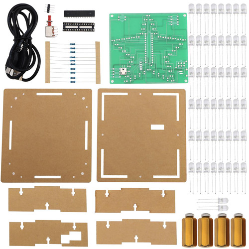 Star-Shaped DIY Electronic Soldering Kit Project LED Soldering Practice Set Circuit PCB Boards with Case & USB Cable for Welding Beginners