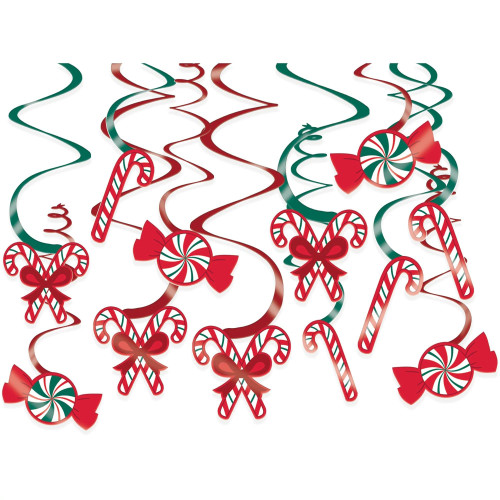 Amscan Christmas Candy Cane Spiral Hanging Decoration Kit - Multicolor - 1 Set