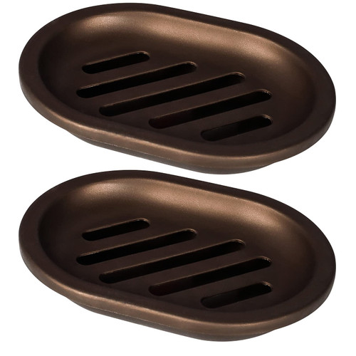 Topsky 2 Pcs Soap Dish for Shower, Soap Dishes Soap Savers for Bar Soap, Soap Bar Holder Shower with Drip Tray, Plastic Double Layer Draining Soap Box for Bathroom - Bronze Topsky 2 Pcs Soap Dish for Shower, Soap Dishes Soap Savers for Bar Soap, Soap Bar Holder Shower with Drip Tray, Plastic Double Layer Draining Soap Box for Bathroom - Bronze