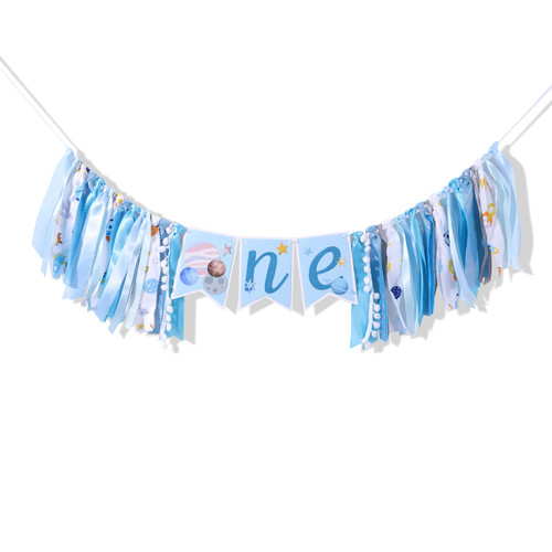 Space/planet Banner - First Trip Around Sun Birthday Banner, 1st/first Space Party Decorations, Outer Space One High Chair Banner, First Birthday Party Supplies, 1st High Chair Banner For Boys Girls