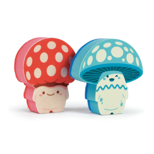 Genuine Fred Fun Guys, Mushroom Kitchen Sponges, Set of 2, Multicolored
