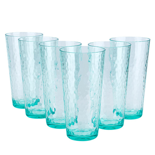 KOXIN-KARLU Mixed Drinkware 26-ounce Plastic Tumbler Acrylic Water Glasses, set of 6 Green