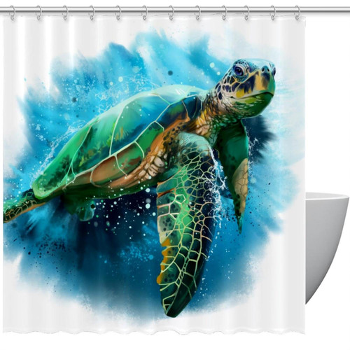 VAPOKF Shower Curtain for Bathroom Decor, Tortoise Waterproof Polyester Fabric Bath Curtain Set with 12 Hooks - 66x72 Inches VAPOKF Shower Curtain for Bathroom Decor, Tortoise Waterproof Polyester Fabric Bath Curtain Set with 12 Hooks - 66x72 Inches