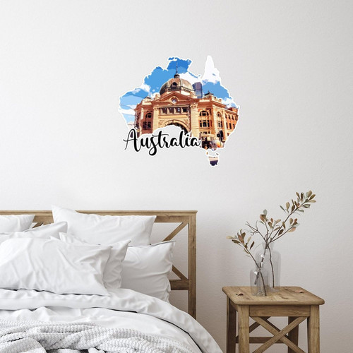 Australia Outdoors Wall Art Wall Decals Stickers Contemporary European Famous Architecture Self-Adhesive Home Decals for Suitcase Kids Room Family Doors Vinyl 22in