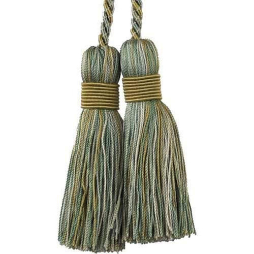 Belagio Enterprises 44 Inch Tassel Chair Tie, Mulberry Collection, Turquoise/Taupe BT-6003-33-82