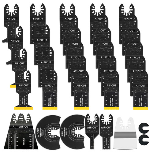 AIFICUT 35pcs Oscillating Saw Blades Multitool Blades Quick Release Oscillating Tool Blades Kits Compatible with Dewalt Ryobi Milwaukee Rockwell Fein Makita