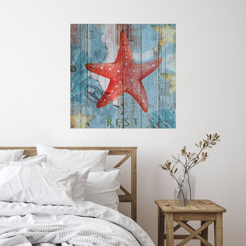 Nautical Beach Ocean Theme Underwater Starfish Words Letter Stickers Custom Turtle Sea Life Seaturtle Seahorse Notebook Wall Decal Vinyl Wall Art Murals Quotes for Classroom Party Sofa Wall Decoration