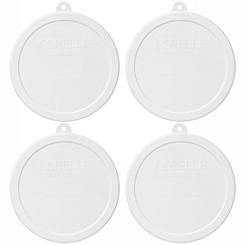 Corelle 418-PC White Cereal Bowl Plastic Lid (4-Pack)